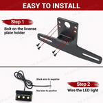 LED License Plate Holder with Light License Plate Bracket Universal Fit for UTV / ATV