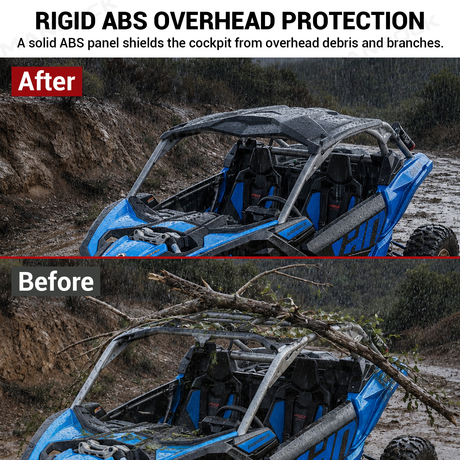 Manrock UTV Roof Top ABS Hard Sport Roof for Can-Am Maverick X3