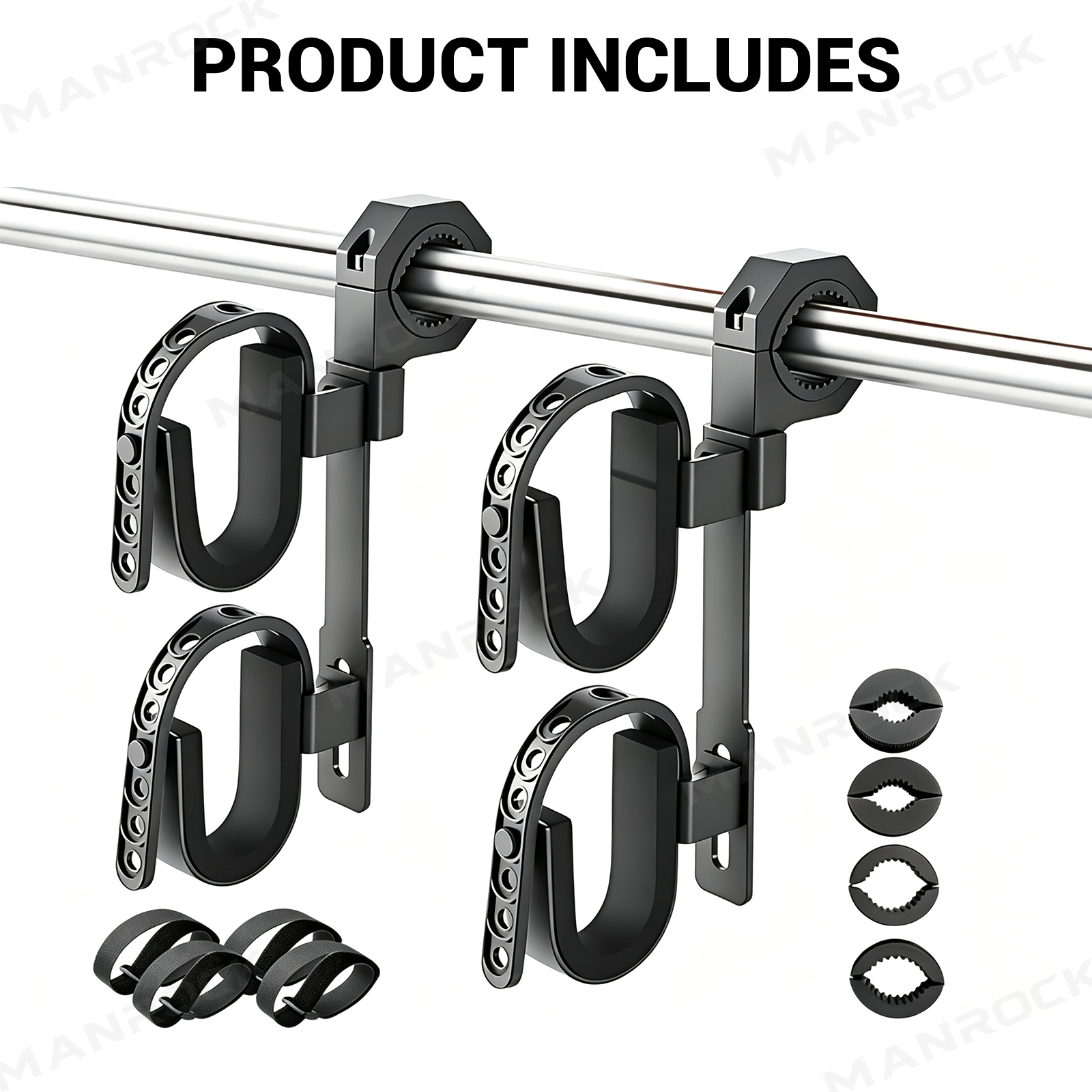ATV UTV Gun Rack Double-Tier Hunting Tool Holder Mount 2PCS Universal Fit for 1.5"-2" Roll Bars