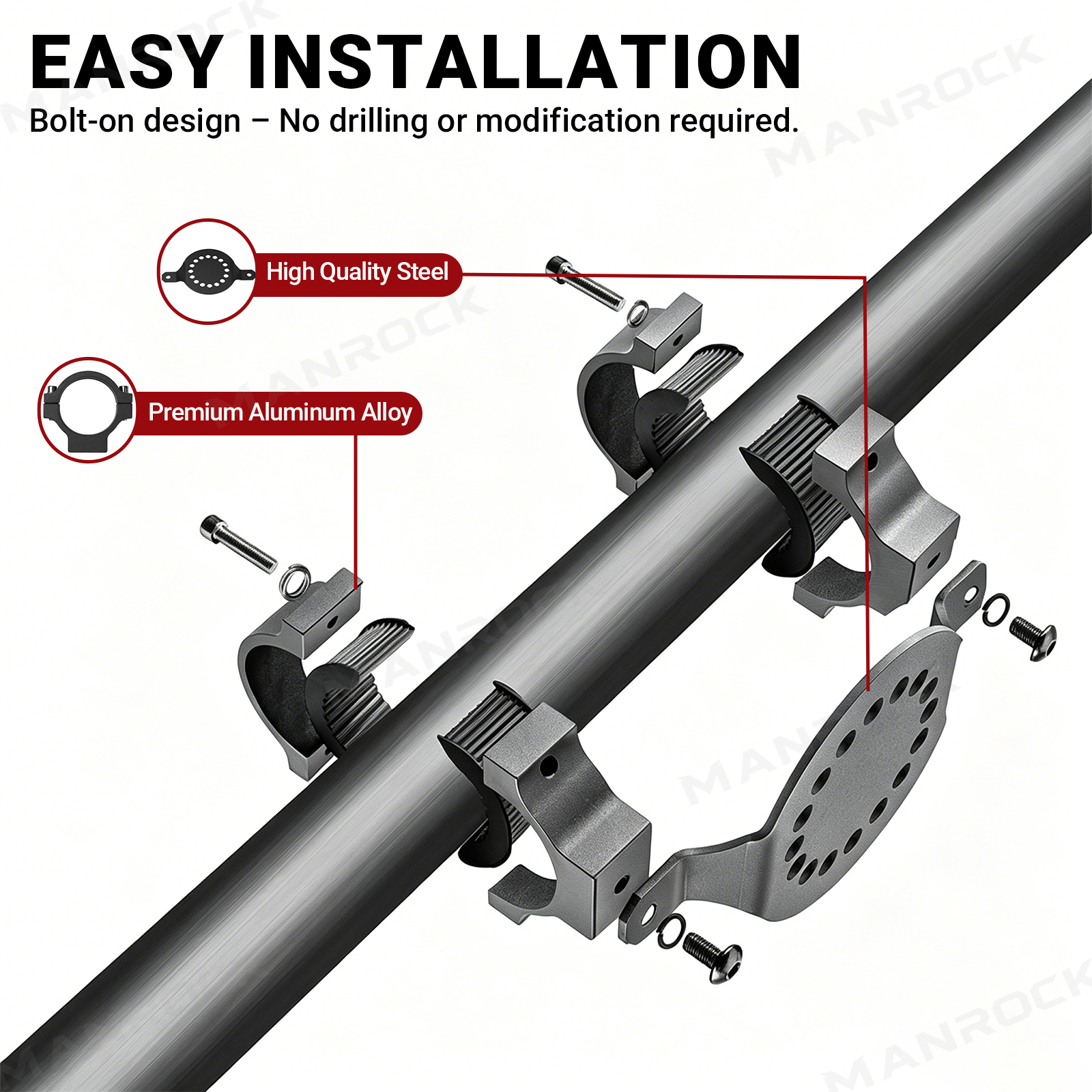 UTV ATV Gas Can Mount Adjustable Fuel Can Mount Tank Holder Universal Fit for 1.5"-2" Roll Cage