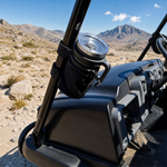 UTV Cup Holder Fabric Drink Holder with Mesh Pocket Universal Fit for 1.5"-2" Roll Cage