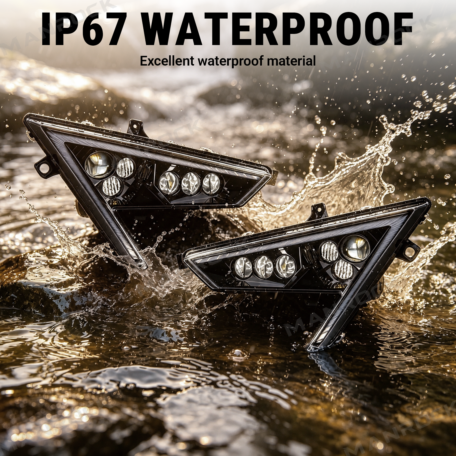 UTV LED Headlights Assembly With White Amber Headlamp for Polaris RZR