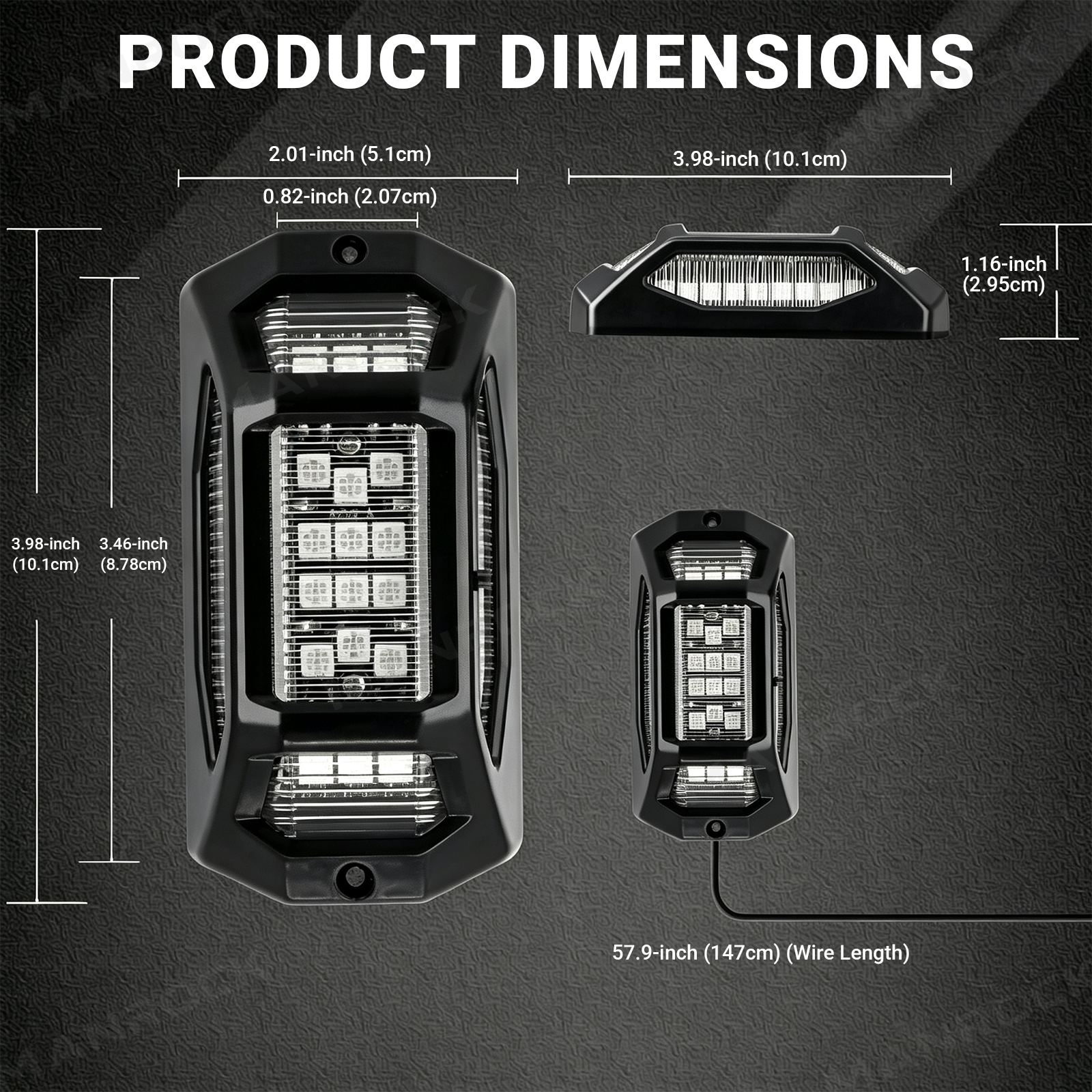 UTV ATV LED Rock Lights RGB Underglow Lights Wheel Well Lights Universal Fit for Polaris / Can-Am / Honda / Kawasaki / CFMOTO