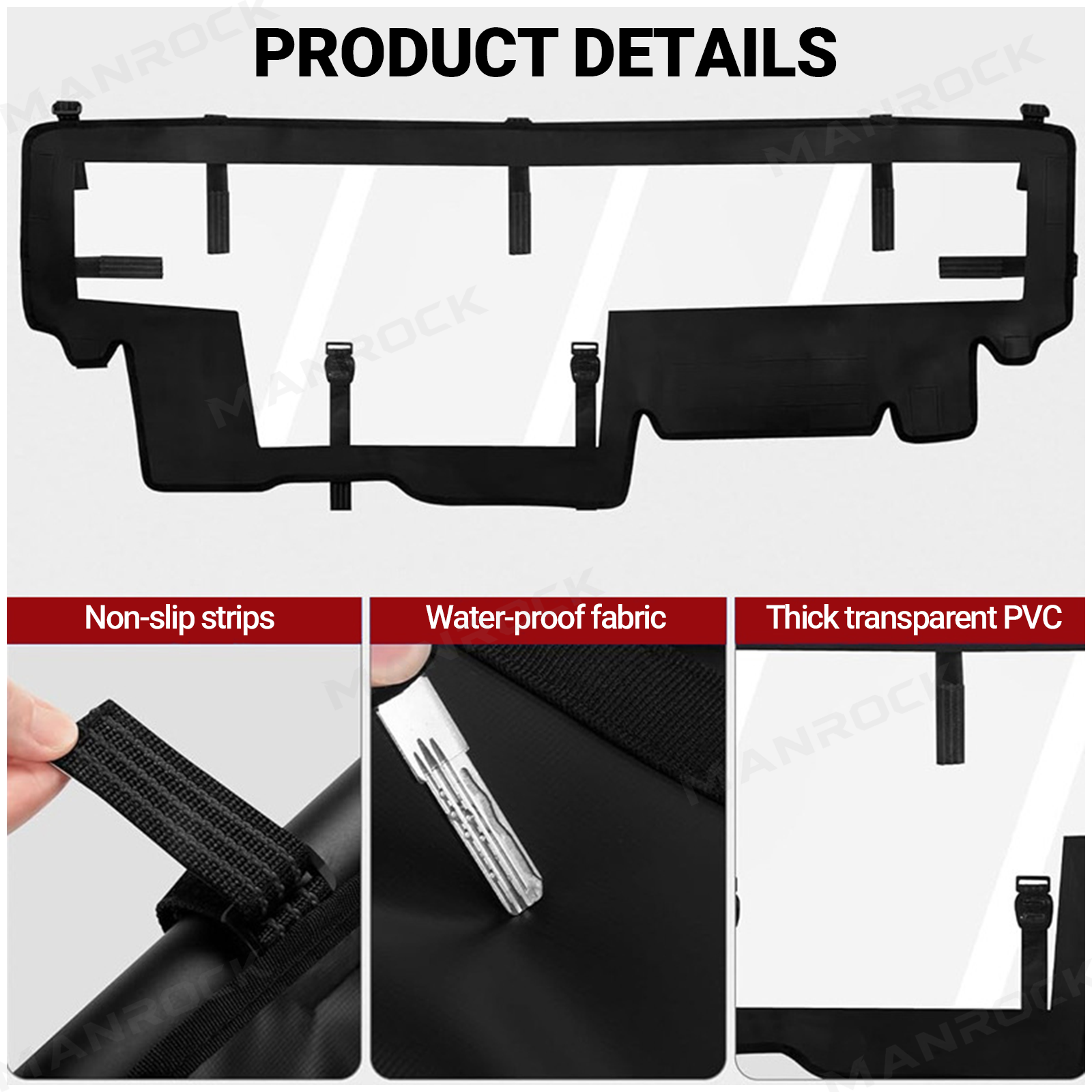 Soft Rear Windshield PVC Windscreen Rear Wind Cover for Can-Am Maverick X3 / X3 Max