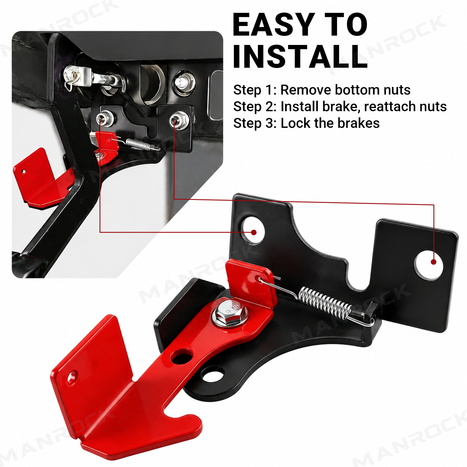 Spring Parking Brake Assist Brake Pedal Lock for Polaris RZR / Ranger