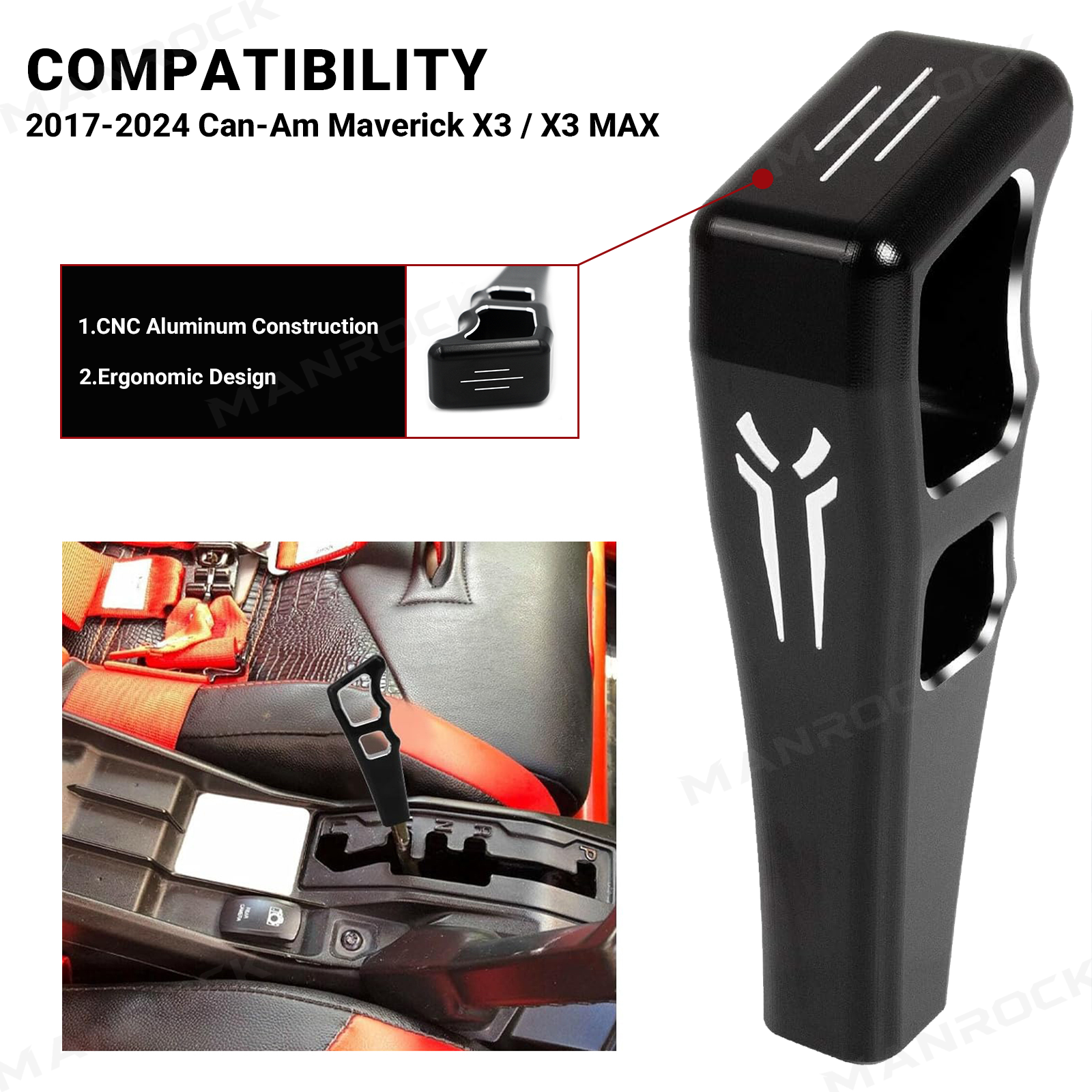 UTV Shift Knob Aluminum Grip Shift Handle for Can-Am Maverick X3 / X3 Max