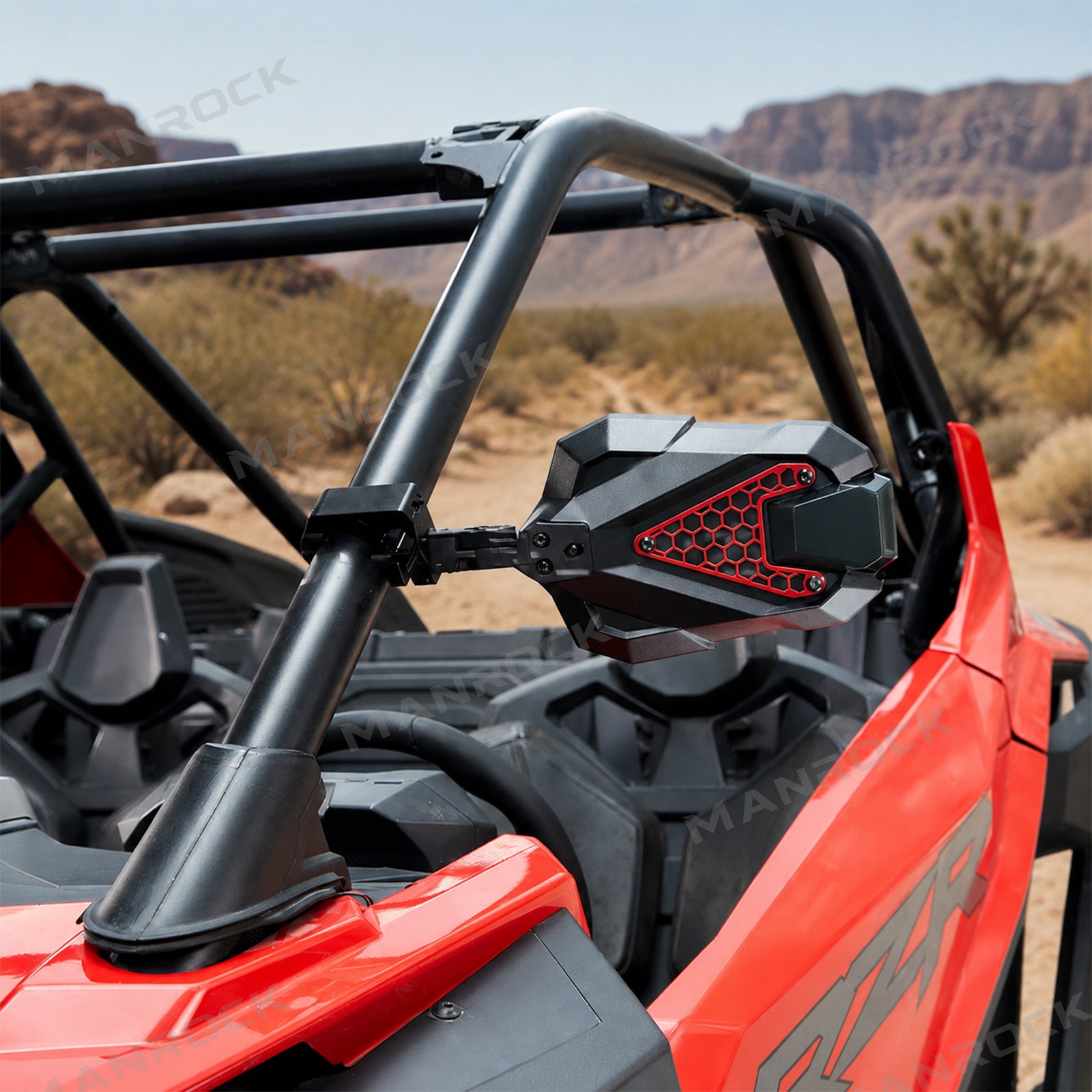UTV Side Mirrors Rear View Mirrors Universal for Can-Am Maverick X3 / Polaris RZR, Fits 1.5-2 Inch Roll Cage