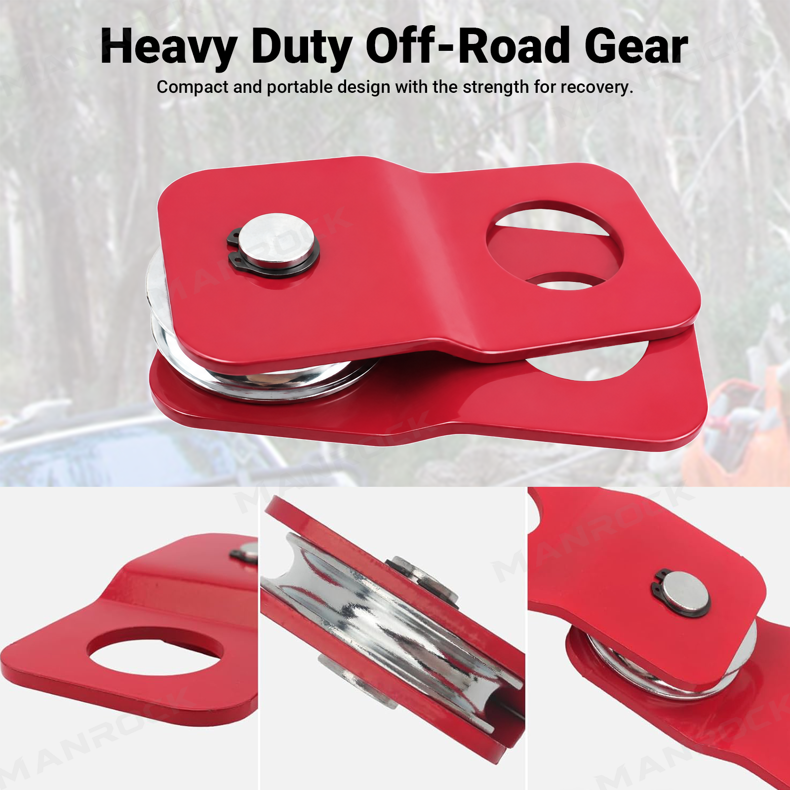 Winch Snatch Block Recovery Pulley 8000 LBS Capacity Universal Fit for UTV / ATV
