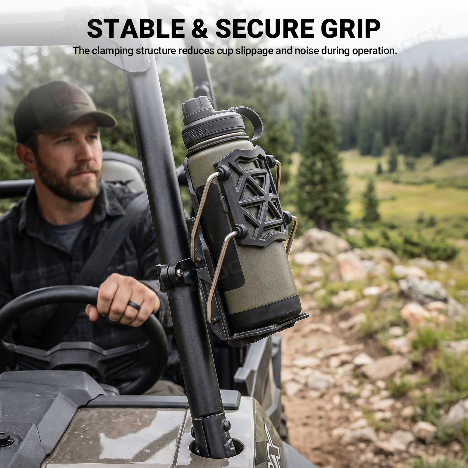 Cup Holder Adjustable 360° Rotating Drink Holder Universal Fit for UTV / ATV