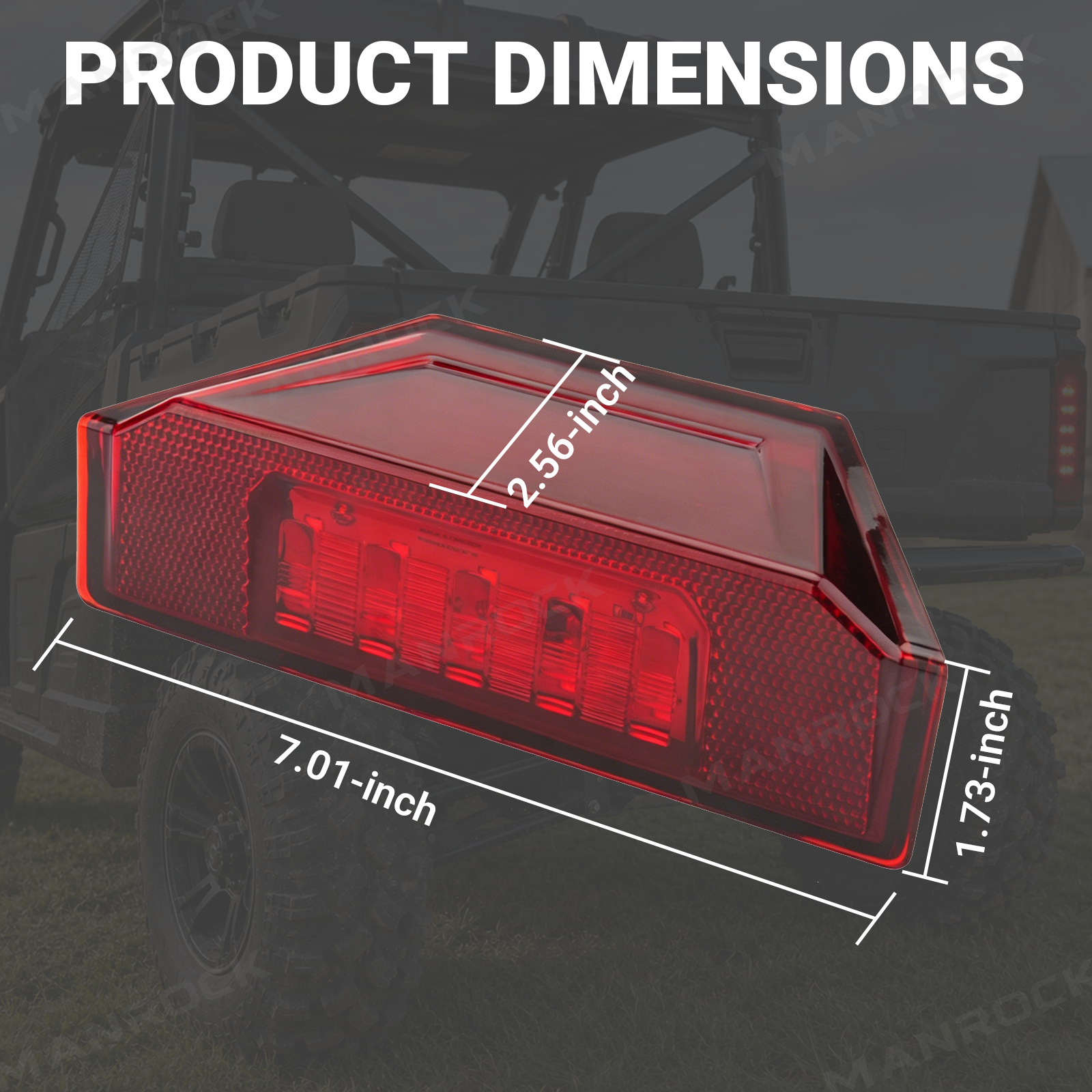 UTV LED Tail Light Assembly Red Taillight Rear Lights 2PCS for Polaris Ranger