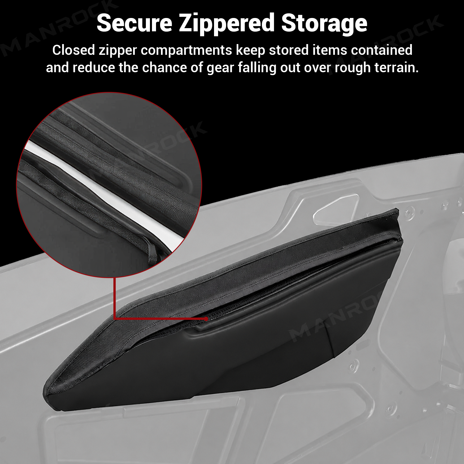 UTV Door Bags Side Door Storage Bags Set with 2PCS Mini Pouches for Polaris RZR