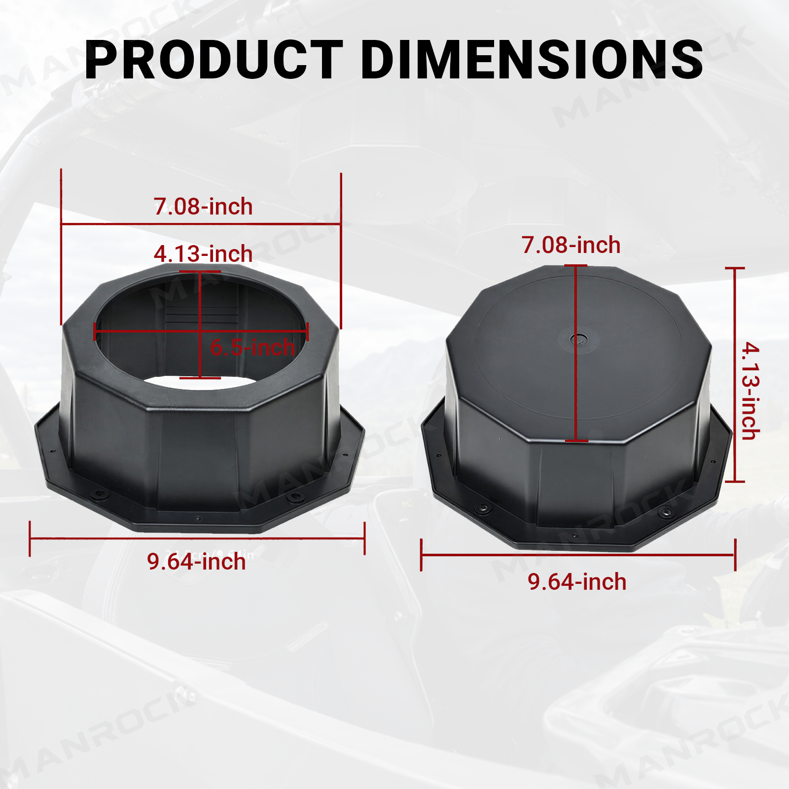 UTV Speaker Pods 6.5" Speaker Enclosure Universal Fit for Polaris / Can-Am / Honda / Kawasaki