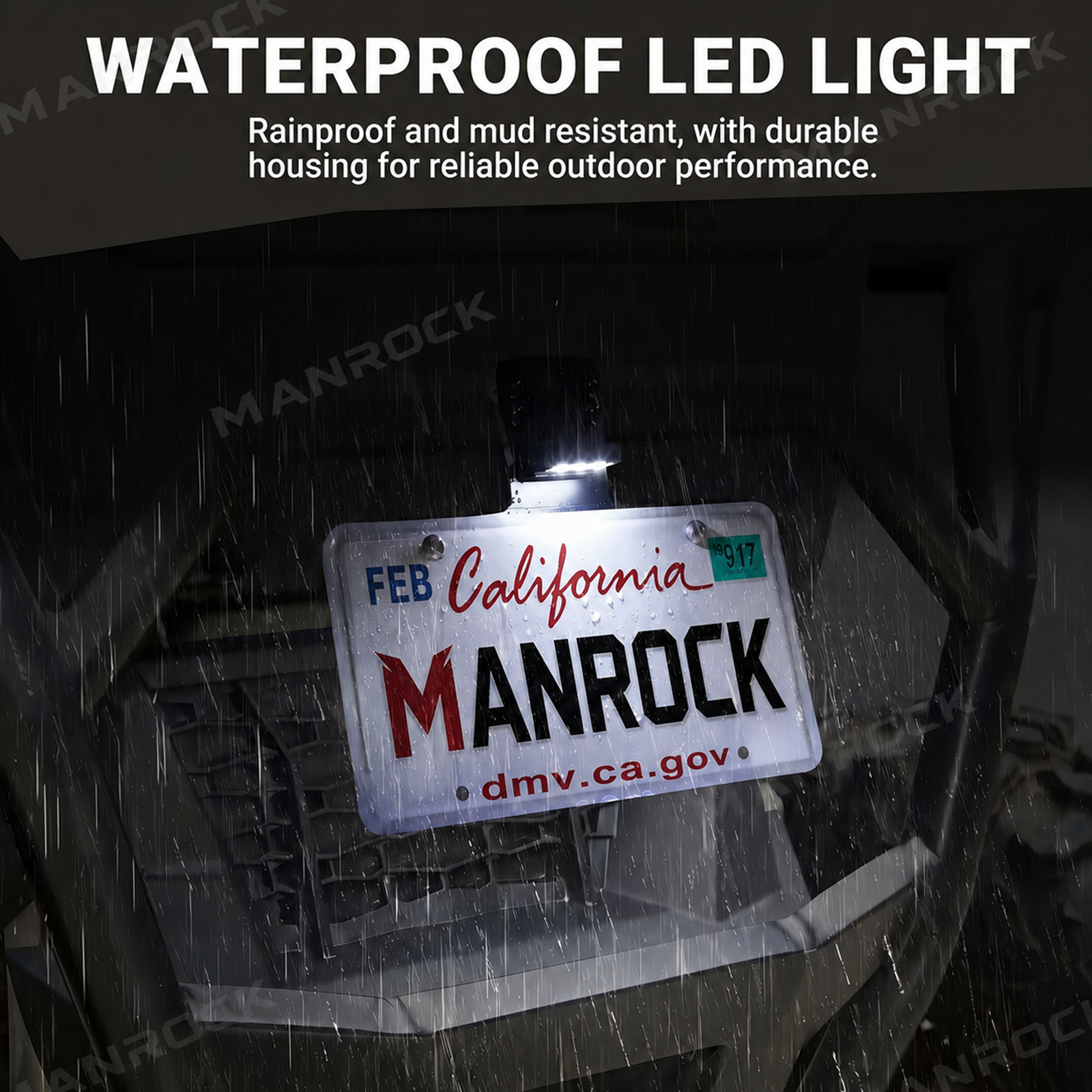 LED License Plate Holder with Light License Plate Bracket Universal Fit for UTV / ATV