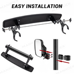 UTV Side Mirrors and Rear View Mirror 3PCS Mirror Kit Universal Fit for 1.75"-2" Roll Bars