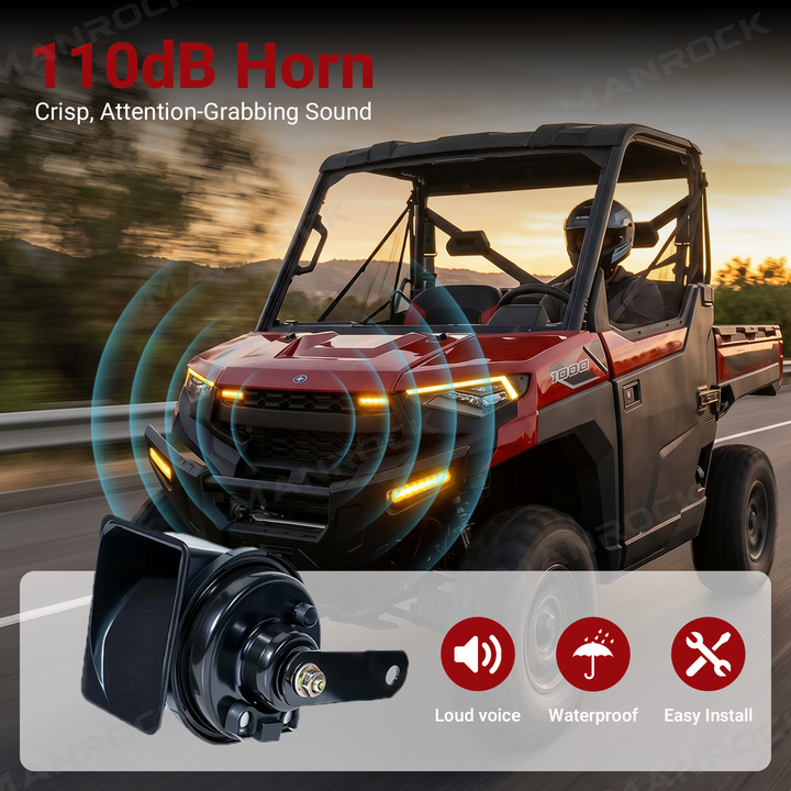 UTV ATV Turn Signal Kit with 110dB Horn Blinker Kit Universal Fit for Polaris / Can-Am / Teryx / CFMOTO